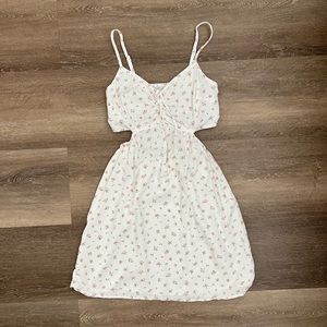 Hollister White Floral Open Back Dress - Size Small